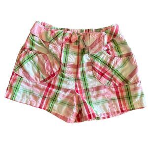 Gymboree Plaid Pink Green Shorts Size 4T 2009 Watermelon Picnic